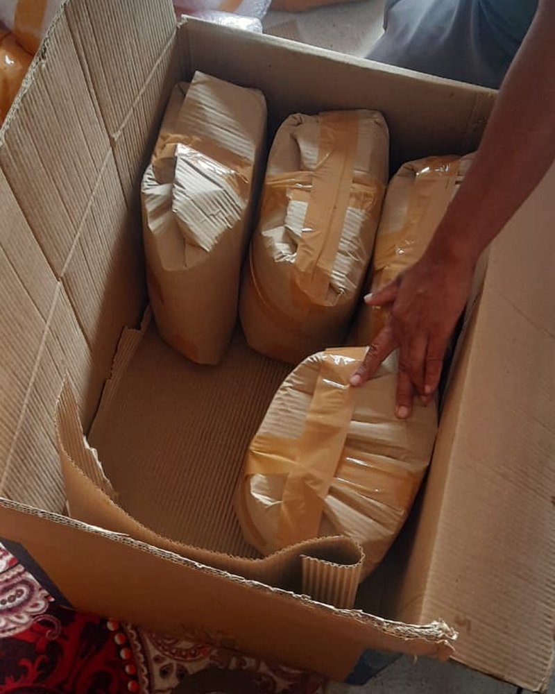 Wrapped and sealed parcels packed ready for transit